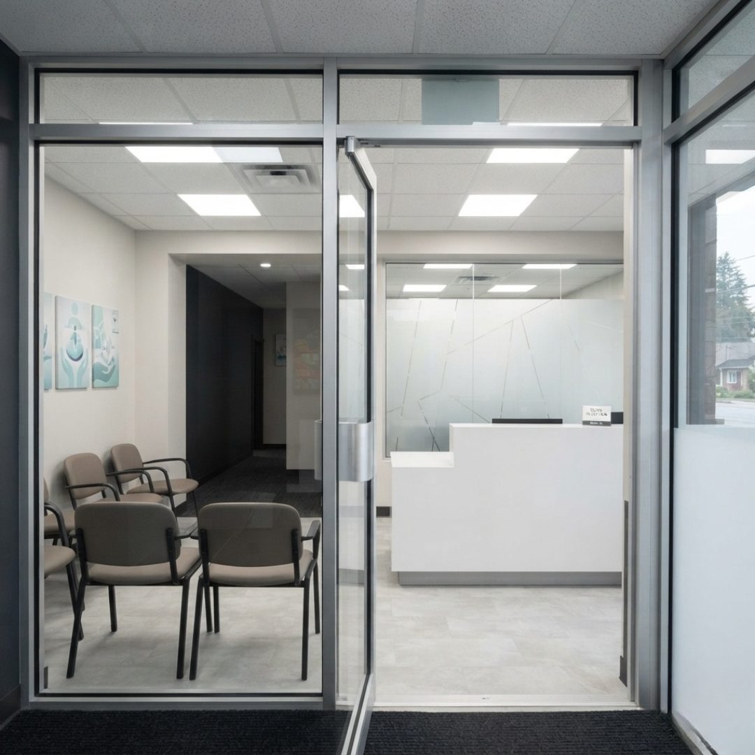 Reception and waiting area at Stony Plain Rd. Health Centre